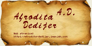 Afrodita Dedijer vizit kartica